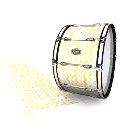 Tama Marching Bass Drum Slip - Wave Brush Strokes Yellow and White (Yellow)