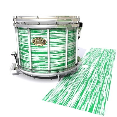 Tama Marching Snare Drum Slip - Chaos Brush Strokes Green and White (Green)