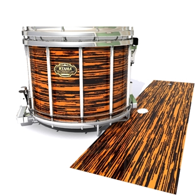 Tama Marching Snare Drum Slip - Chaos Brush Strokes Orange and Black (Orange)