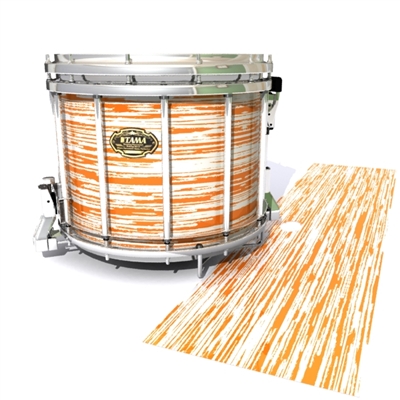 Tama Marching Snare Drum Slip - Chaos Brush Strokes Orange and White (Orange)