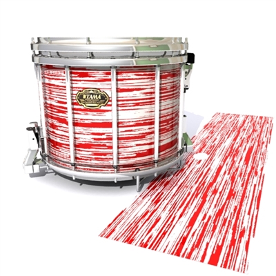 Tama Marching Snare Drum Slip - Chaos Brush Strokes Red and White (Red)