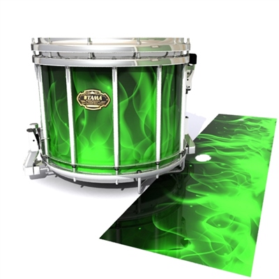 Tama Marching Snare Drum Slip - Green Flames (Themed)