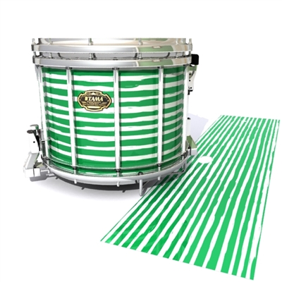 Tama Marching Snare Drum Slip - Lateral Brush Strokes Green and White (Green)