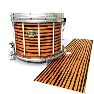 Tama Marching Snare Drum Slip - Lateral Brush Strokes Orange and Black (Orange)