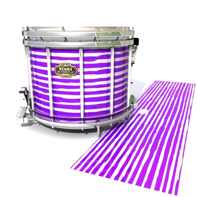 Tama Marching Snare Drum Slip - Lateral Brush Strokes Purple and White (Purple)