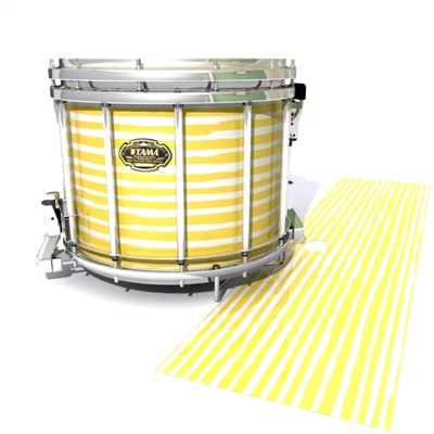 Tama Marching Snare Drum Slip - Lateral Brush Strokes Yellow and White (Yellow)