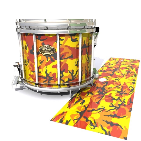 Tama Marching Snare Drum Slip - November Fall Traditional Camouflage (Red) (Yellow)