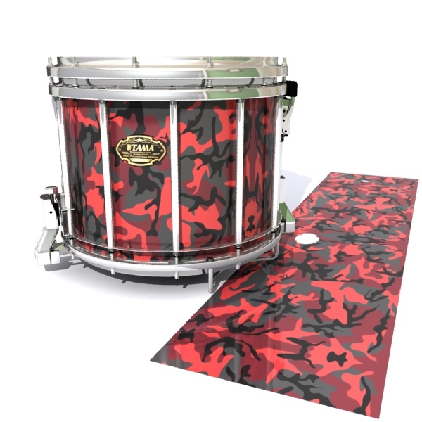 Tama Marching Snare Drum Slip - Red Slate Traditional Camouflage (Red)