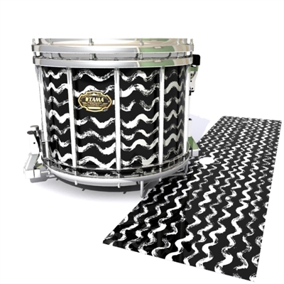 Tama Marching Snare Drum Slip - Wave Brush Strokes Black and White (Neutral)