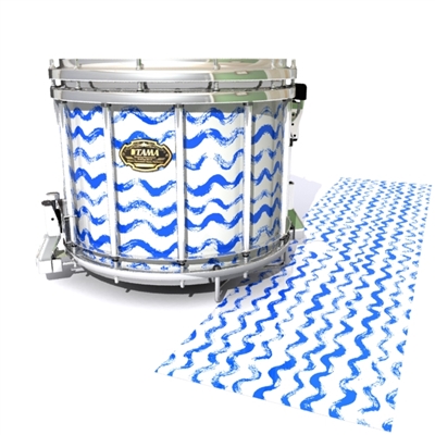 Tama Marching Snare Drum Slip - Wave Brush Strokes Blue and White (Blue)