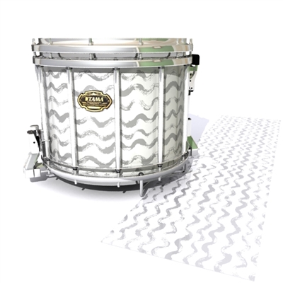 Tama Marching Snare Drum Slip - Wave Brush Strokes Grey and White (Neutral)