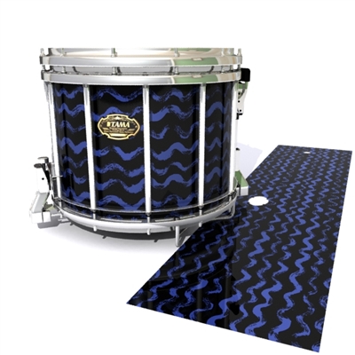 Tama Marching Snare Drum Slip - Wave Brush Strokes Navy Blue and Black (Blue)