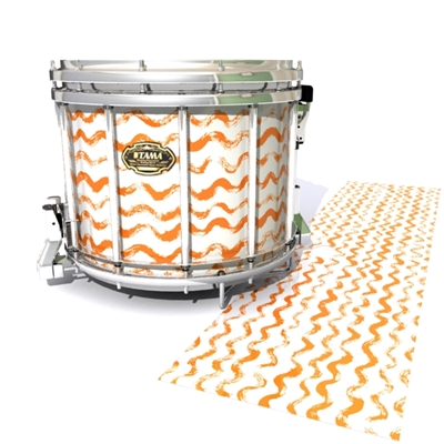 Tama Marching Snare Drum Slip - Wave Brush Strokes Orange and White (Orange)