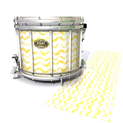 Tama Marching Snare Drum Slip - Wave Brush Strokes Yellow and White (Yellow)