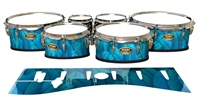 Tama Marching Tenor Drum Slips - Blue Feathers (Themed)