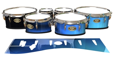 Tama Marching Tenor Drum Slips - Blue Light Rays (Themed)