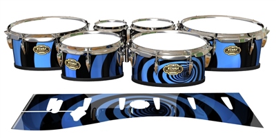 Tama Marching Tenor Drum Slips - Blue Vortex Illusion (Themed)