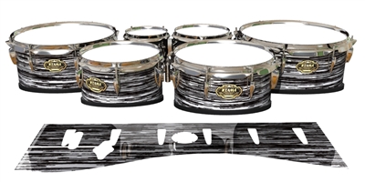 Tama Marching Tenor Drum Slips - Chaos Brush Strokes Black and White (Neutral)