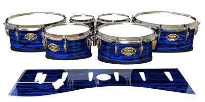 Tama Marching Tenor Drum Slips - Chaos Brush Strokes Blue and Black (Blue)