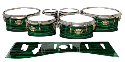 Tama Marching Tenor Drum Slips - Chaos Brush Strokes Green and Black (Green)