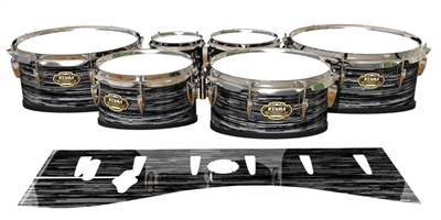 Tama Marching Tenor Drum Slips - Chaos Brush Strokes Grey and Black (Neutral)