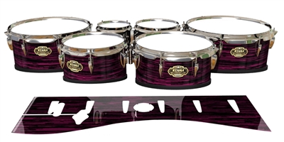 Tama Marching Tenor Drum Slips - Chaos Brush Strokes Maroon and Black (Red)