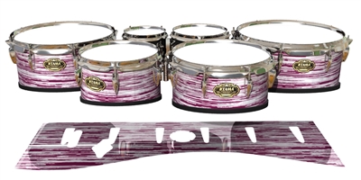 Tama Marching Tenor Drum Slips - Chaos Brush Strokes Maroon and White (Red)