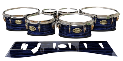 Tama Marching Tenor Drum Slips - Chaos Brush Strokes Navy Blue and Black (Blue)
