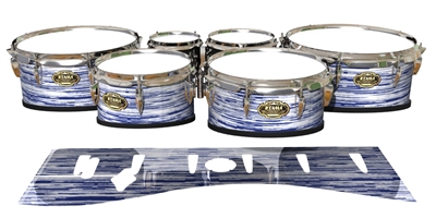 Tama Marching Tenor Drum Slips - Chaos Brush Strokes Navy Blue and White (Blue)