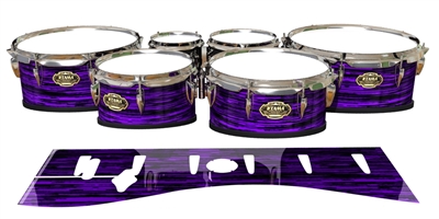 Tama Marching Tenor Drum Slips - Chaos Brush Strokes Purple and Black (Purple)