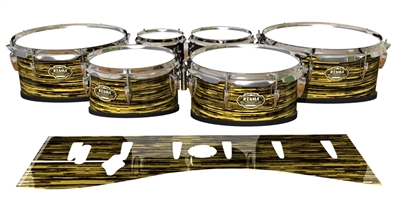 Tama Marching Tenor Drum Slips - Chaos Brush Strokes Yellow and Black (Yellow)