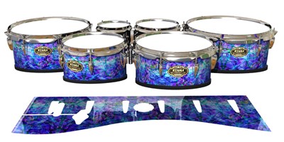 Tama Marching Tenor Drum Slips - Electro Blue Plasma (Blue) (Purple)