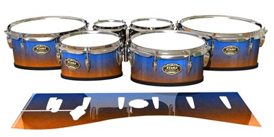 Tama Marching Tenor Drum Slips - Exuma Sunset (Blue) (Orange)