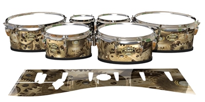 Tama Marching Tenor Drum Slips - Golden Gears (Themed)