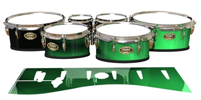 Tama Marching Tenor Drum Slips - Green Light Rays (Themed)