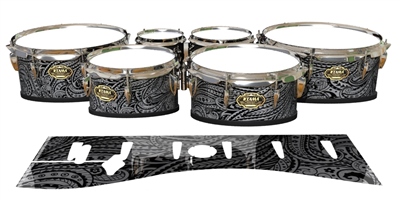 Tama Marching Tenor Drum Slips - Grey Paisley (Themed)