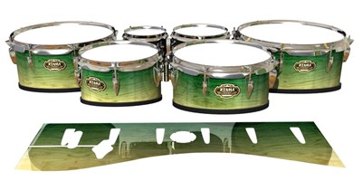 Tama Marching Tenor Drum Slips - Jungle Stain Fade (Green)