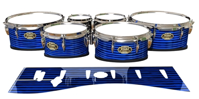 Tama Marching Tenor Drum Slips - Lateral Brush Strokes Blue and Black (Blue)