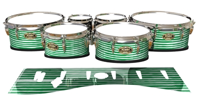 Tama Marching Tenor Drum Slips - Lateral Brush Strokes Green and White (Green)