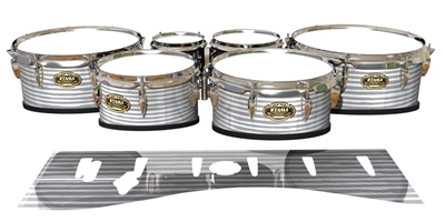 Tama Marching Tenor Drum Slips - Lateral Brush Strokes Grey and White (Neutral)