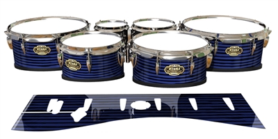 Tama Marching Tenor Drum Slips - Lateral Brush Strokes Navy Blue and Black (Blue)