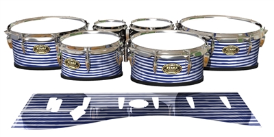 Tama Marching Tenor Drum Slips - Lateral Brush Strokes Navy Blue and White (Blue)