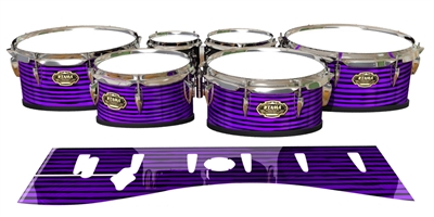 Tama Marching Tenor Drum Slips - Lateral Brush Strokes Purple and Black (Purple)