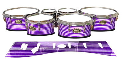 Tama Marching Tenor Drum Slips - Lateral Brush Strokes Purple and White (Purple)