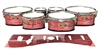 Tama Marching Tenor Drum Slips - Lateral Brush Strokes Red and White (Red)