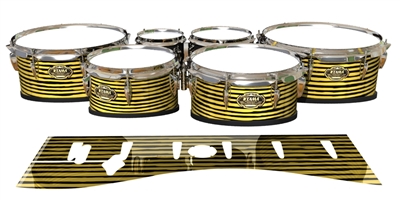Tama Marching Tenor Drum Slips - Lateral Brush Strokes Yellow and Black (Yellow)