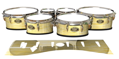 Tama Marching Tenor Drum Slips - Lateral Brush Strokes Yellow and White (Yellow)