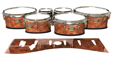 Tama Marching Tenor Drum Slips - Macro Ormosia Burl (Neutral)