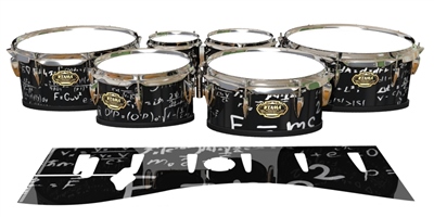 Tama Marching Tenor Drum Slips - Mathmatical Equations on Black (Themed)