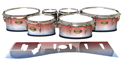 Tama Marching Tenor Drum Slips - Patriotic Maple Fade (Red) (Blue)